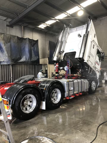 Truck underbody wash in Arndell Park facility